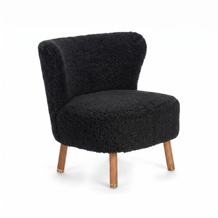 Emil Lounge Chair | Kort lugg Svart