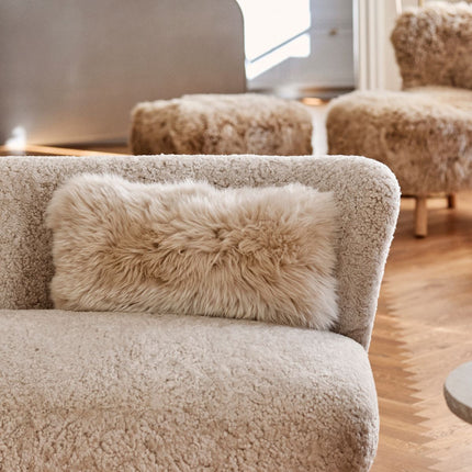 Fårskinnskudde | Lång lugg | 28x56 cm Svart