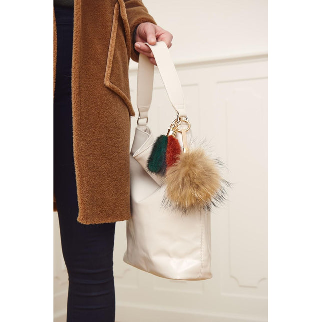 Isabella trippel nyckelring Grønn / Grå / Oransjerød