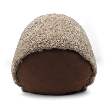 Sittpuff Cylinder | Fårskinn | Kort lugg | D44x33 cm Sand