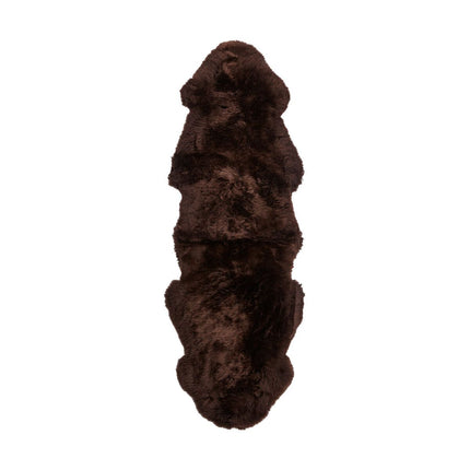 Merino Fårskinn | Lång lugg | 160x60 cm Choklad