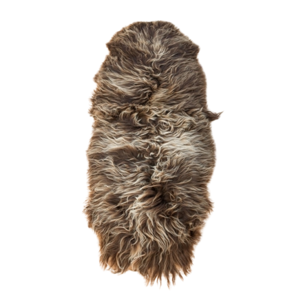 Fårskinn | Dubbelt | Lång lugg | Ekologiskt | 180 cm Naturbrun