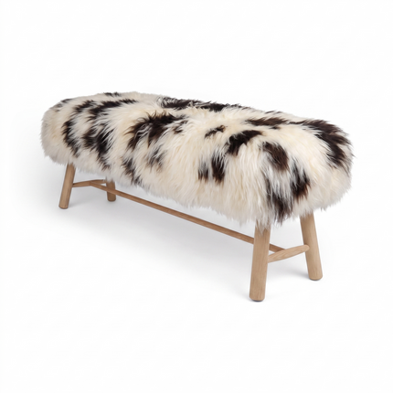 Bänk med Isländskt Fårskinn | 140x35x45 cm Upptäckt