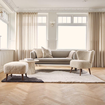 River Fårskinnsmatta | Kort lugg Koksgrå / Beige / Ljusbrun