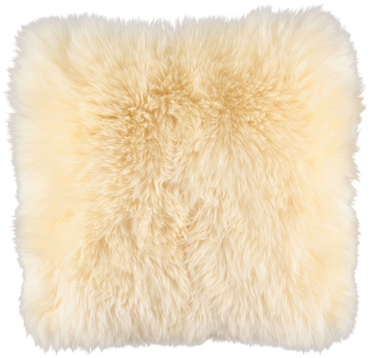 Fårskinnskudde | Lång lugg | 35x35 cm Ljus Honung