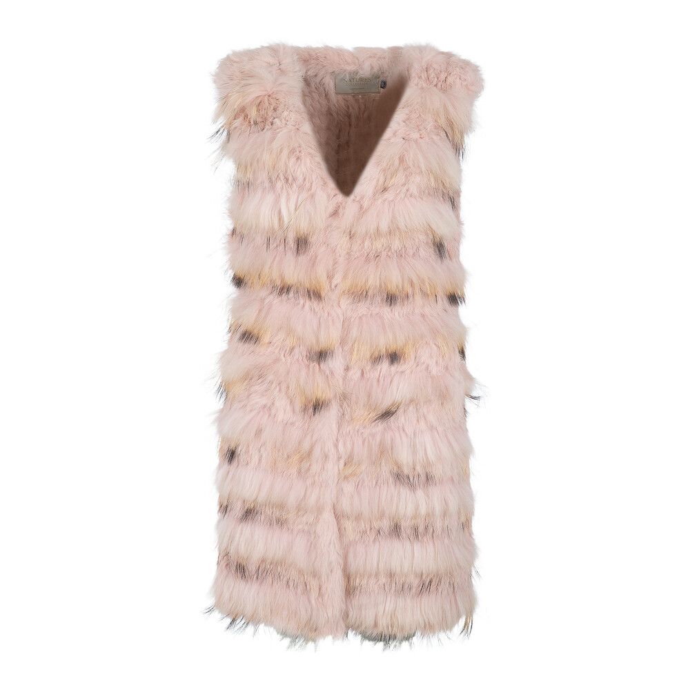 Vigga Väst | Kaninpäls | Tvättbjörnspäls Pink