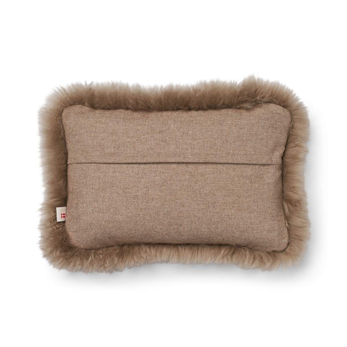 Classic Collection | Ullkudde | Lång lugg | Dubbelsidig | 52x52 cm | 34x52 cm Beige / Ljusbrun