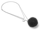 Halsband med minktofs Mörk Grå