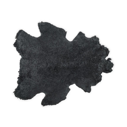 Fårskinn | Naturlig form | Kort ull | 90 x 60 cm Kolgrå