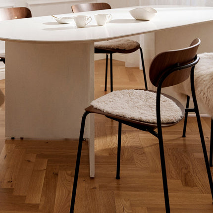 Stolsdyna | Fårskinn | Kort lugg | D38 cm Koksgrå