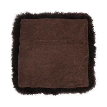 Fårskinnskudde | Lång ull | Utan fyllning | 50x50 cm Choklad