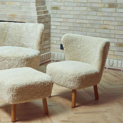 Emily Lounge Chair | Kort lugg Koksgrå