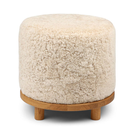 Simon pouf | Kort lugg | D46xH42 cm Pearl