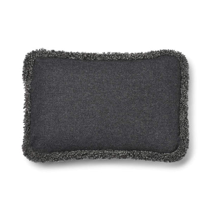 Short-Wool Sheepskin Cushion | SW trim | 34x52 cm Rock/Grafit