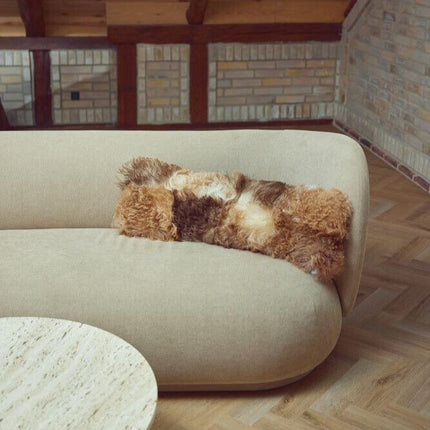 Tigrado Fårskinnskudde | Lång lugg  Svart / Vit Mix