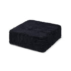 Sittpuff | Fårskinn | Kort lugg | 42x42x13 cm Svart