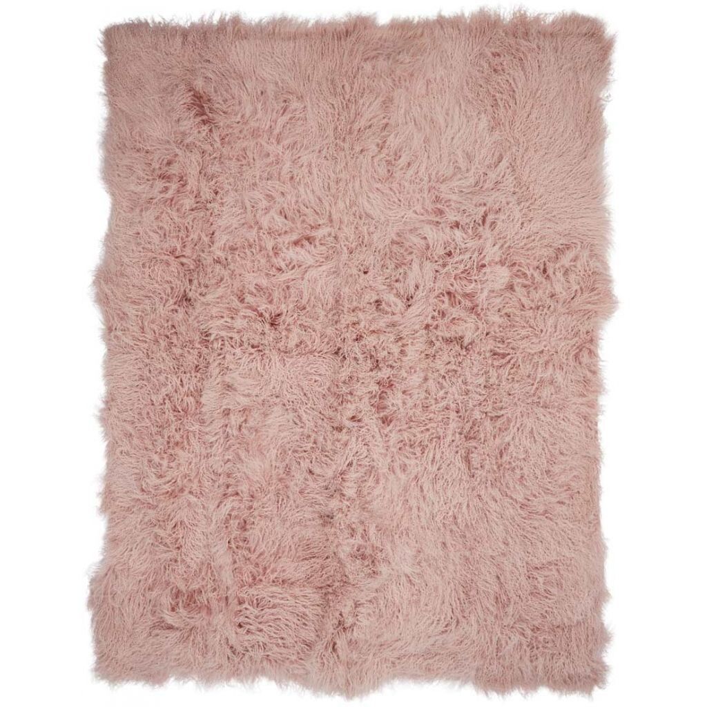 Pläd | Fårskinn | 140x180 cm | Lång lugg | Filt | Fårskinn  Rosa
