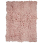 Pläd | Fårskinn | 140x180 cm | Lång lugg | Filt | Fårskinn  Rosa