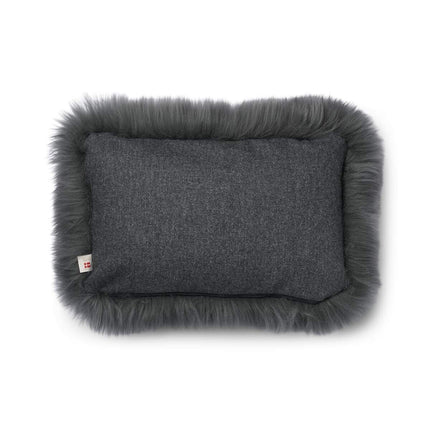 Long-Wool Sheepskin Cushion | 34x52 cm Sten/stål