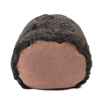 Sittpuff Cylinder | Fårskinn | Kort lugg | D44x33 cm Choklad