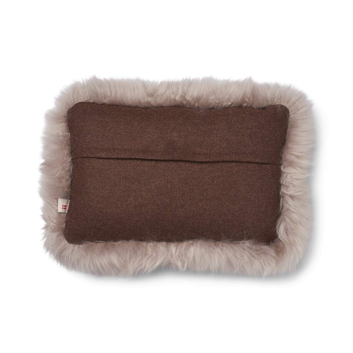 Classic Collection | Ullkudde | Lång lugg | Dubbelsidig | 52x52 cm | 34x52 cm Brun / Dove