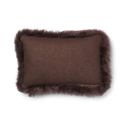 Wool Cushion | LW trim  | 34x52 cm Choklad