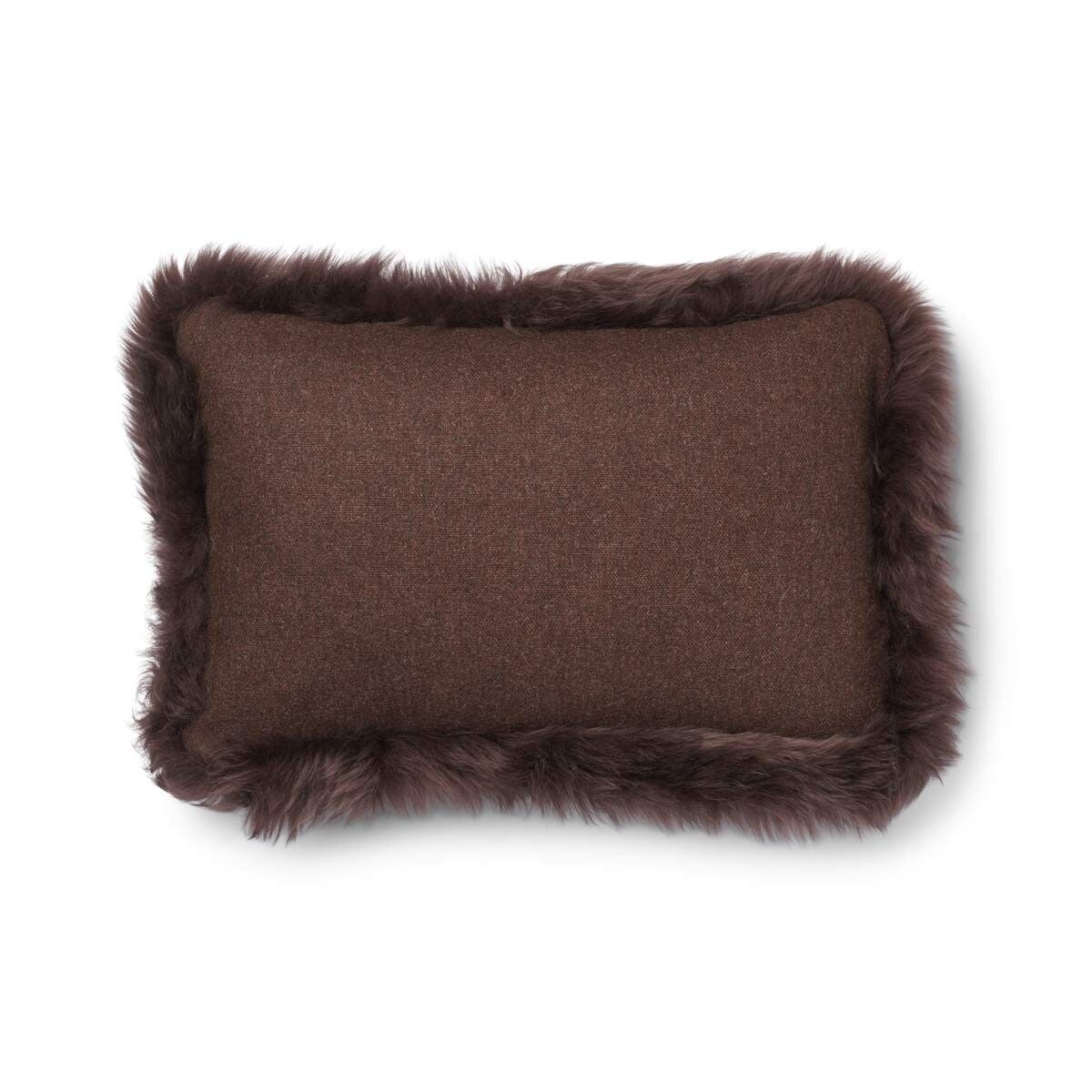 Classic Collection | Ullkudde | Lång lugg | Dubbelsidig | 52x52 cm | 34x52 cm Brun / Choklad