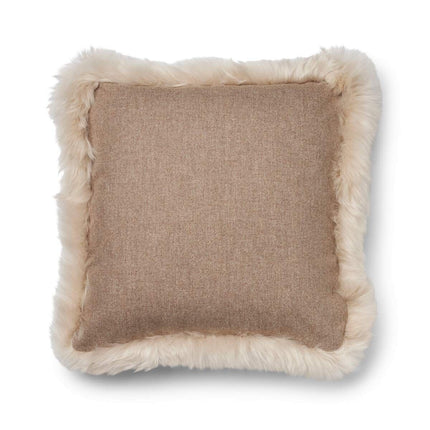 Wool Cushion | LW trim  | 52x52 cm Beige/Linne