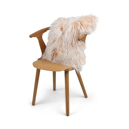 Fårskinsskudde | Lockig | Tibet | 50x50 cm Gyllene Vit