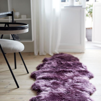 Fårskinn Premium | Lång lugg | 180x60 cm Aubergine