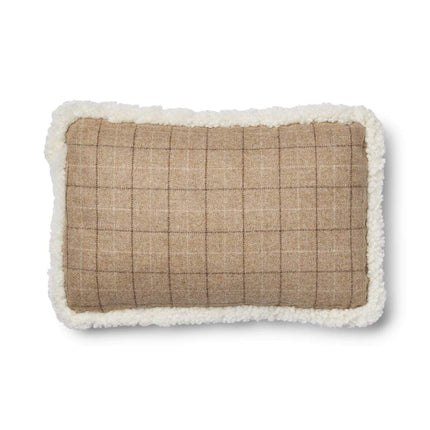 Checked Collection | Ullkudde | Kort lugg | Dubbelsidig | 52x52 cm | 34x52 cm Rutigt / Beige / Vit