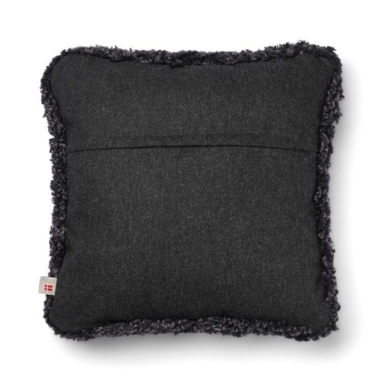 Short-Wool Sheepskin Cushion | SW trim | 52x52 cm Charcoal/Anthracite