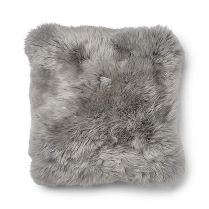 Long-Wool Sheepskin Cushion | 52x52 cm Sten/Ljusgrå