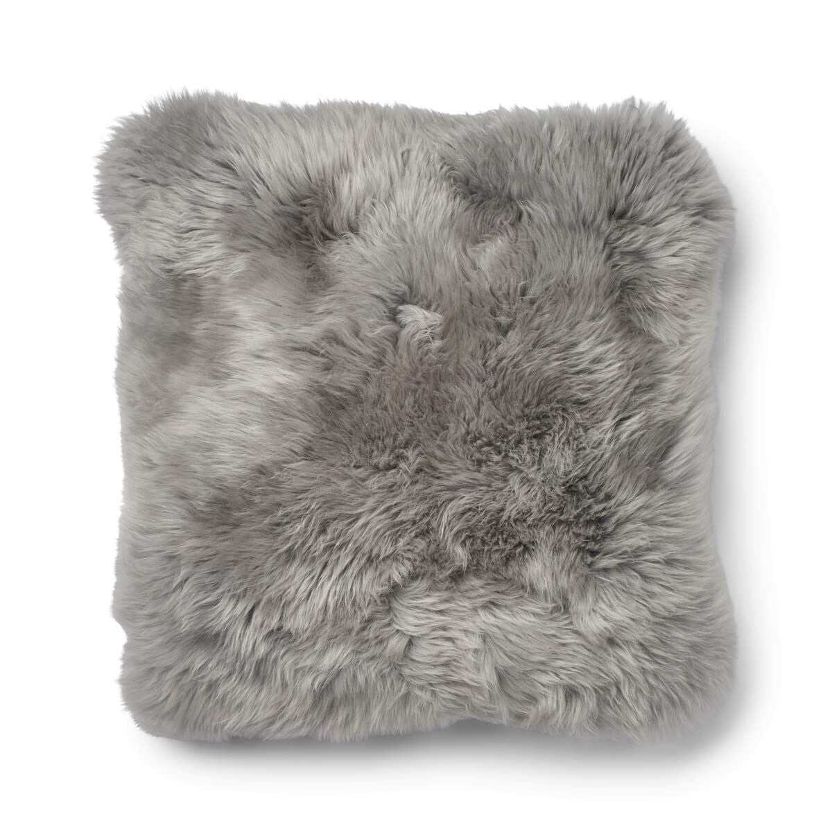 Classic Collection | Ullkudde | Lång lugg | 52x52 cm | 34x52 cm Svensk: Grå / Ljusgrå