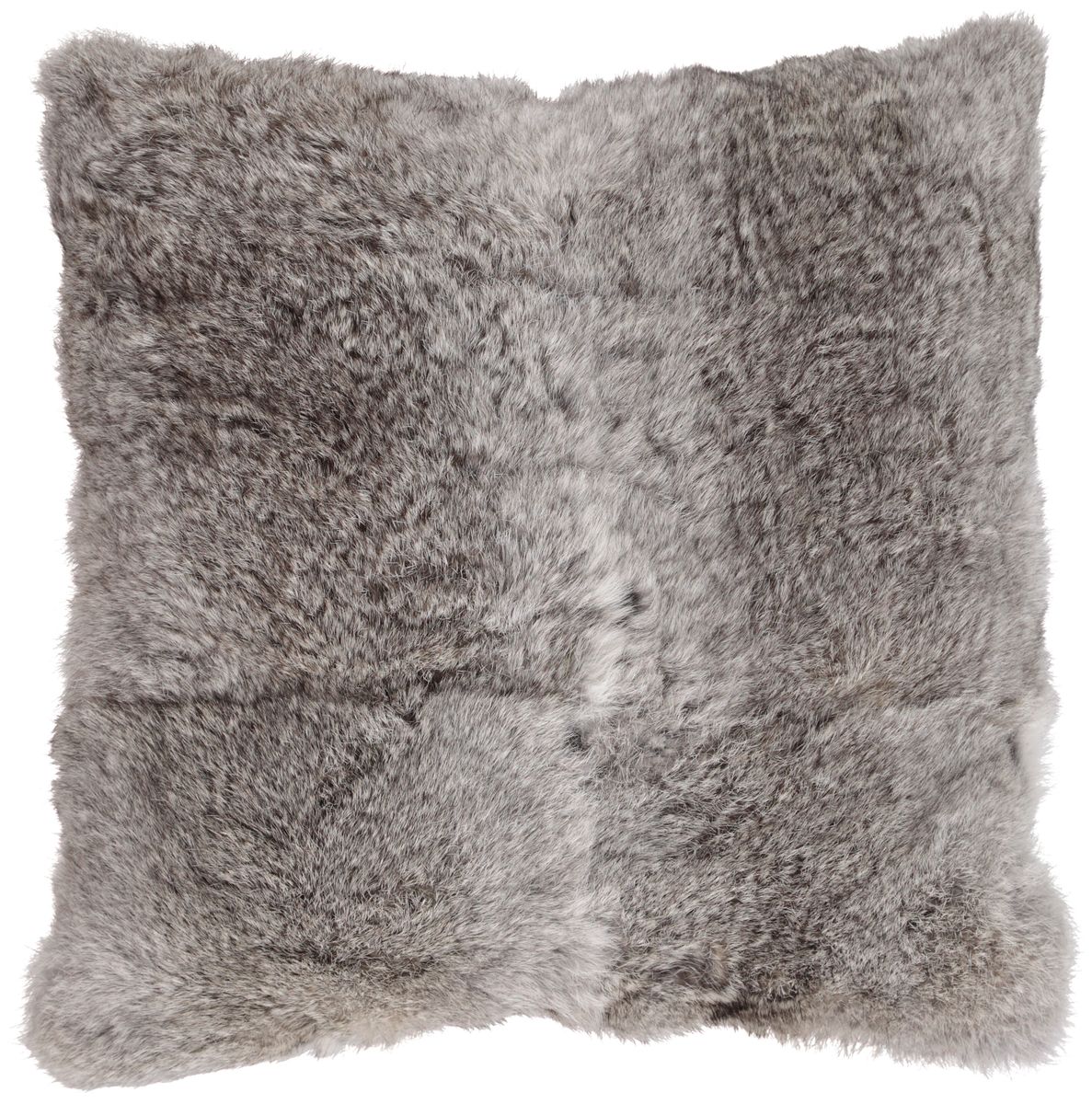 Kudde | Kaninpäls | 40x40 cm Naturleg Grå
