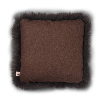 Long-Wool Sheepskin Cushion | 52x52 cm Brun/valnöt