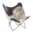 Fårskinn Premium | Ekologiskt | Lång lugg | 100-120x60 cm Naturleg Grå