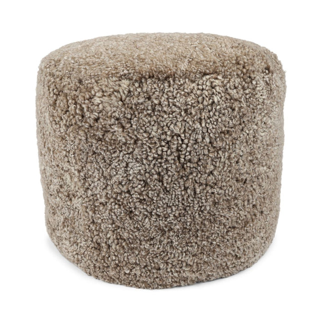 Sittpuff Cylinder | Fårskinn | Kort lugg | D44x33 cm