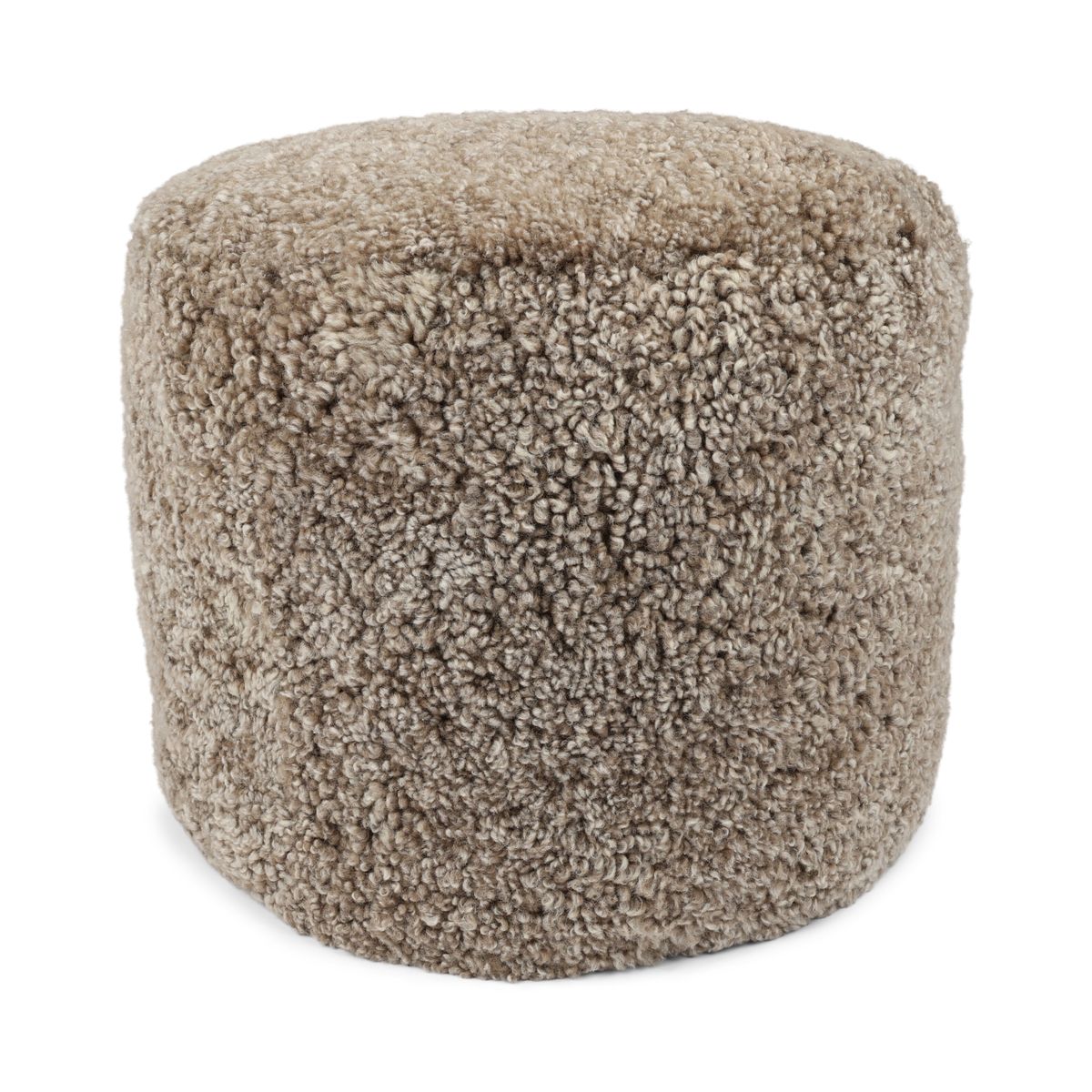 Sittpuff Cylinder | Fårskinn | Kort lugg | D44x33 cm