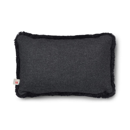 Short-Wool Sheepskin Cushion | 34x52 cm Charcoal/Svart