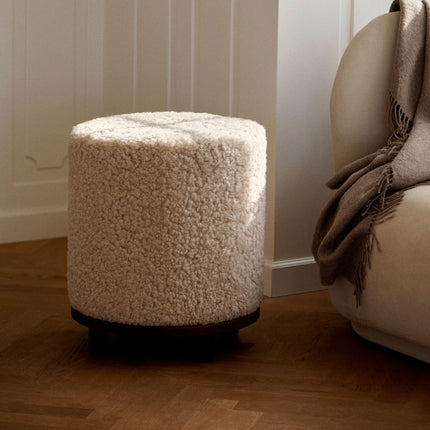 Simon pouf | Kort lugg | D46xH42 cm Koksgrå