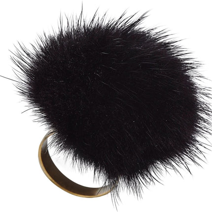 Pom Pom Ring Svart