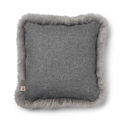 Long-Wool Sheepskin Cushion | 52x52 cm Sten/Ljusgrå