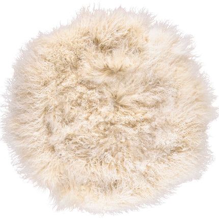 Fårskinnskudde | Lockig | Tibet | Ø38/45/62 cm Gyllene Vit