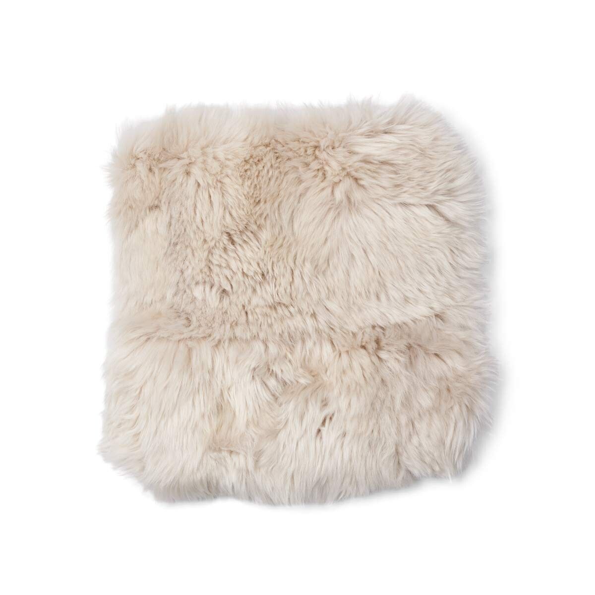 Stolsdyna | Fårskinn | Lång lugg | 35x35 cm Beige