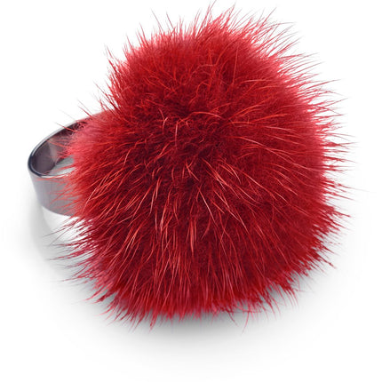 Pom Pom Ring Tegelröd