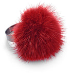 Pompon ring Röd