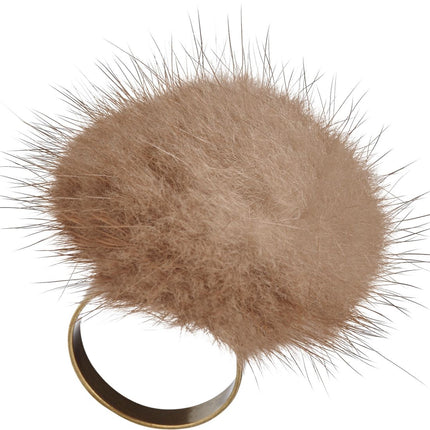 Pom Pom Ring Brun