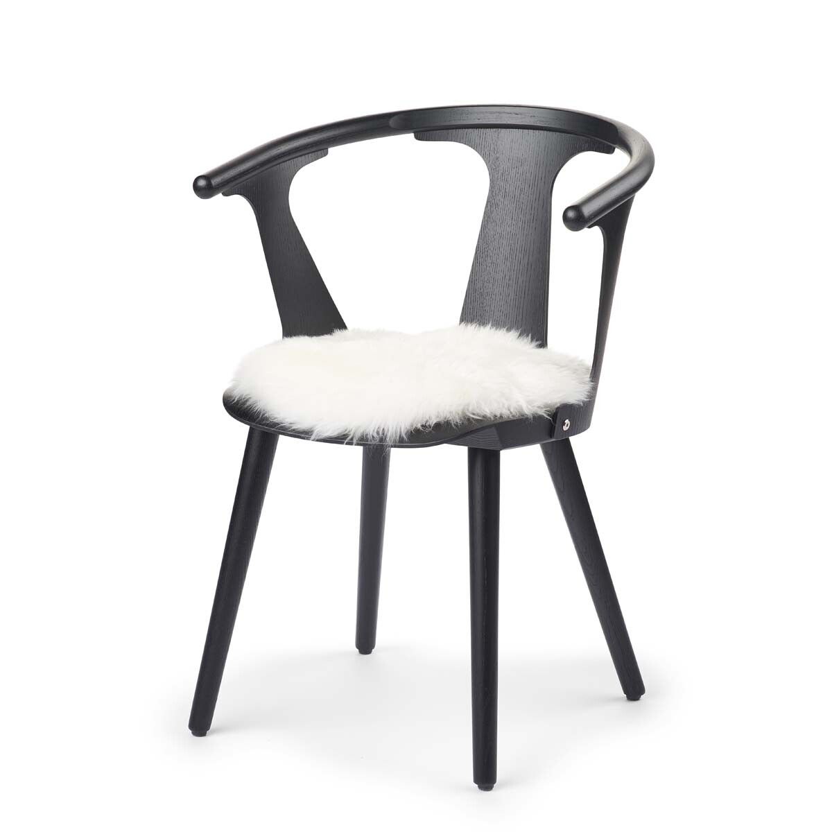 Stolsdyna | Fårskinn | Lång lugg | D38 cm Vit