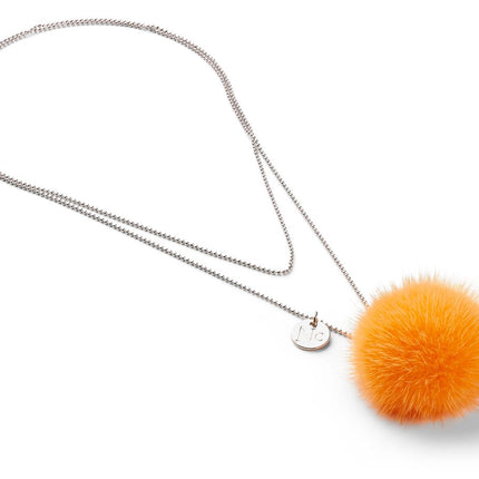 Halsband med minktofs Orange